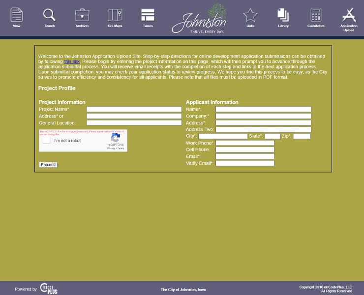 johnston IA Apptrak development application management system