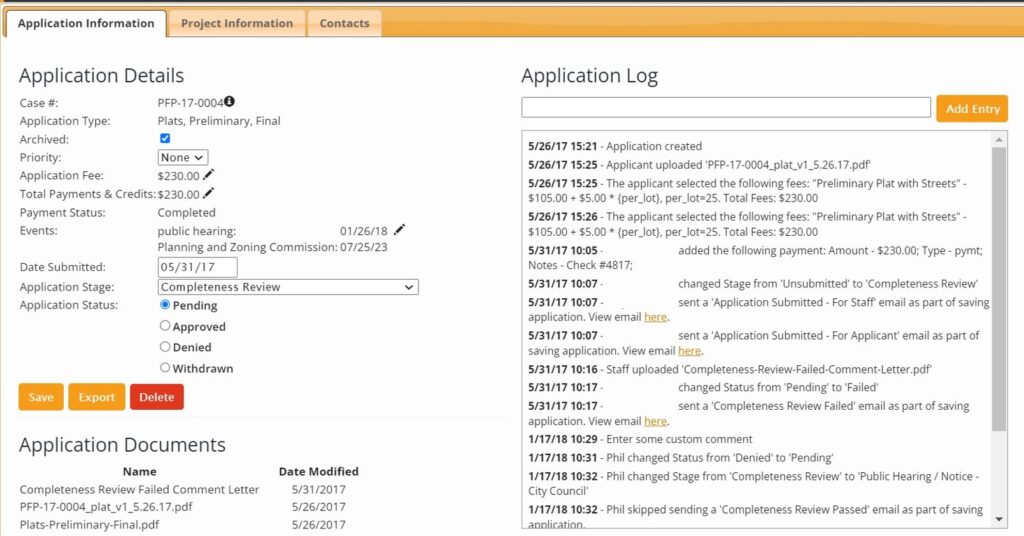 Apptrak admin dashboard