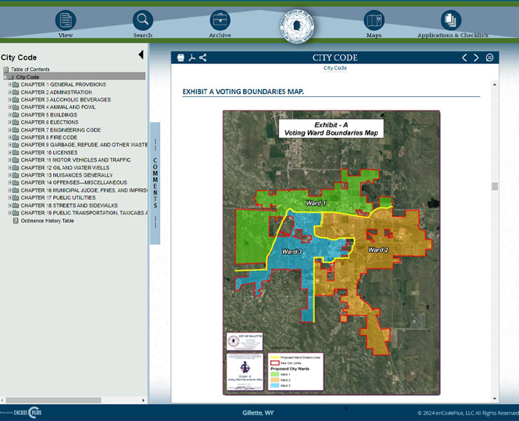 gillette WY city code voting boundaries map